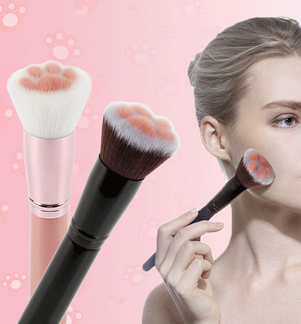 Adorable Cat's Paw Makeup Brush - Multifunctional Soft Fiber Brush for Perfect Blush, Powder, and Contour Application