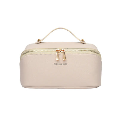 Large Capacity Waterproof Travel Makeup Bag for Women - Portable Flat Toiletry Organizer