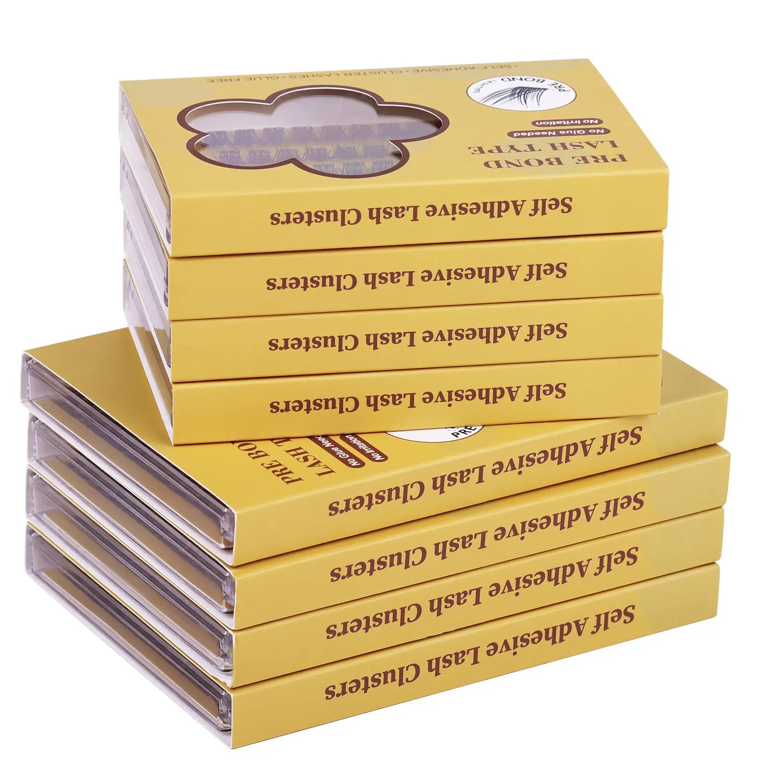 Glueless Eyelash Kit 100 Pcs Pre-Adhesieve Girl Gift for Friends Self Adhesive Eyelash Makeup Eyelash Extensions