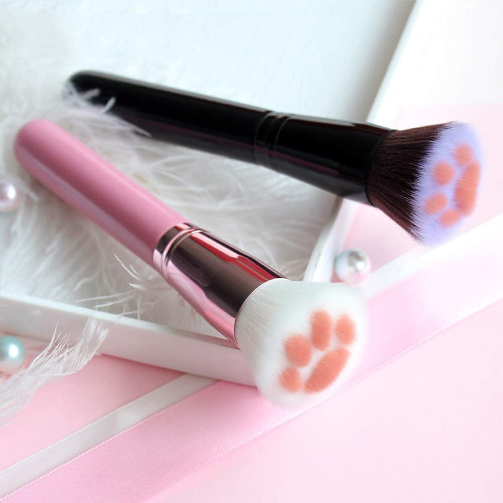 Adorable Cat's Paw Makeup Brush - Multifunctional Soft Fiber Brush for Perfect Blush, Powder, and Contour Application