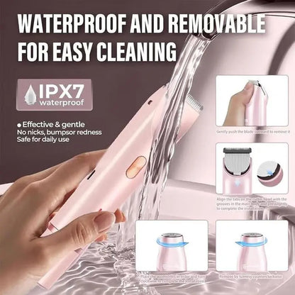 Electric Bikini Trimmer for Women, Rechargeable 2 in 1 Body & Facial Hair Removal, Waterproof Wet & Dry Use Trimmer for Women