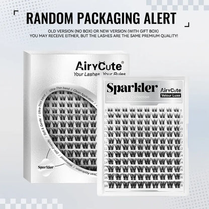 Sparkler | Airycute Velour Luxe Collection | DD Curl Natural Lightweight Lashes | Soft Wispy Clusters for Everyday Use