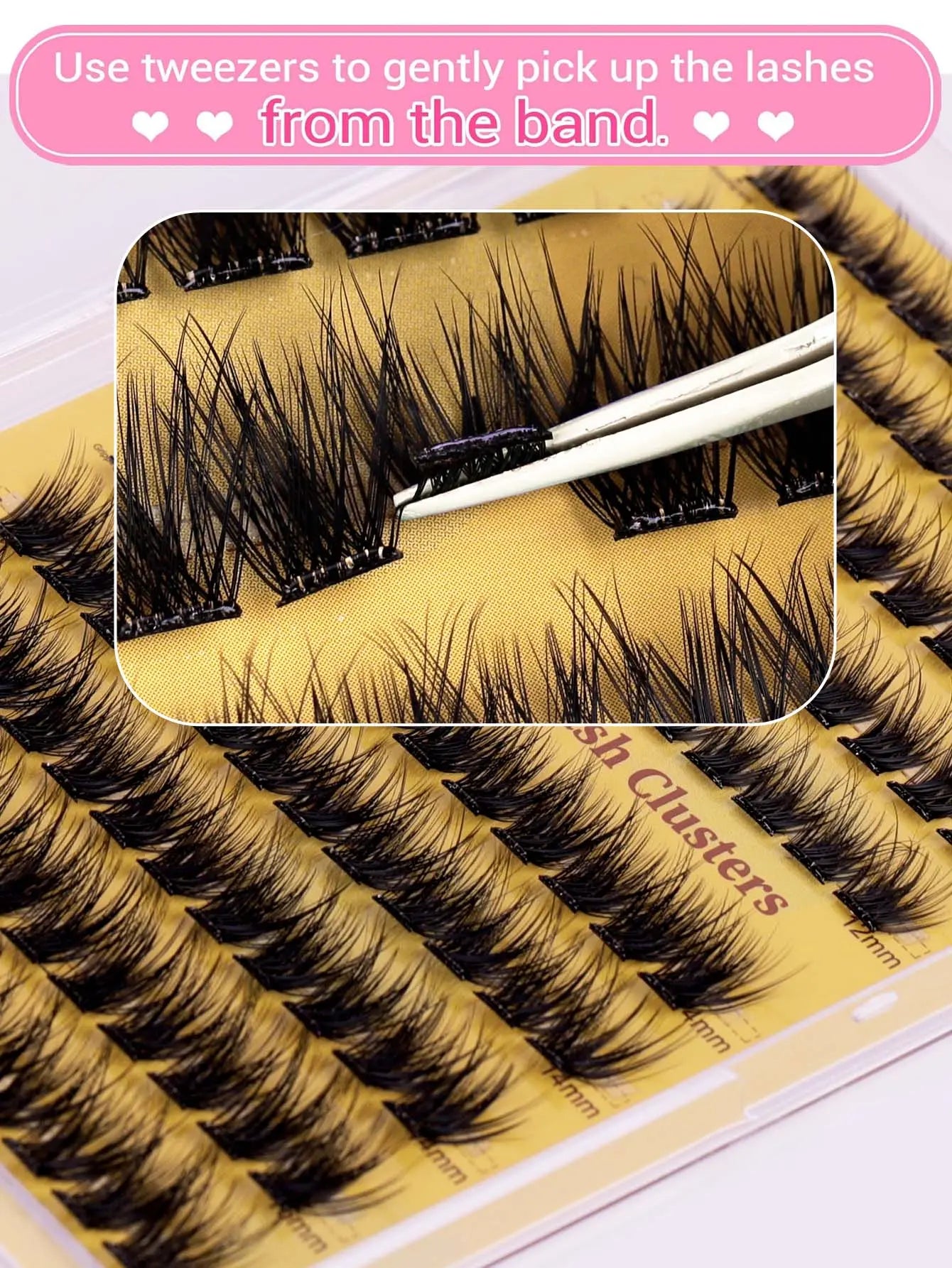 Glueless Eyelash Kit 100 Pcs Pre-Adhesieve Girl Gift for Friends Self Adhesive Eyelash Makeup Eyelash Extensions