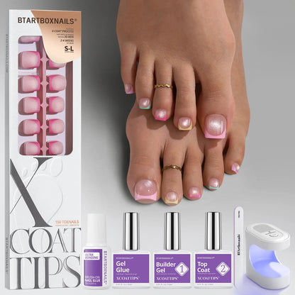 Transform Your Look with Btartboxnails XCOATTIPS: 5 Vibrant Pastel French Tip Press-On Nails in Square, Almond, Coffin, or Stiletto Styles - Enjoy 4 Weeks of Salon-Quality Wear at Home!