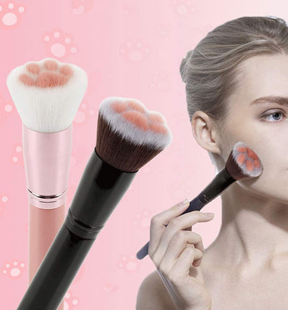 Adorable Cat's Paw Makeup Brush - Multifunctional Soft Fiber Brush for Perfect Blush, Powder, and Contour Application