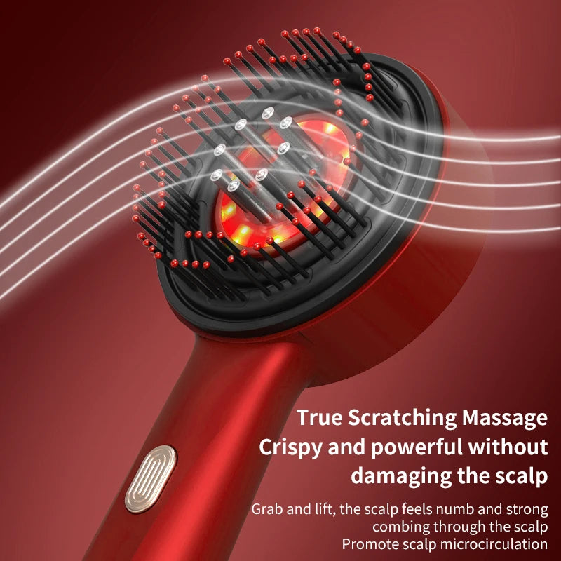 Revitalize Your Hair with the Electric Massage Comb: Vibration & Red Light Therapy for Hair Growth and Scalp Relaxation