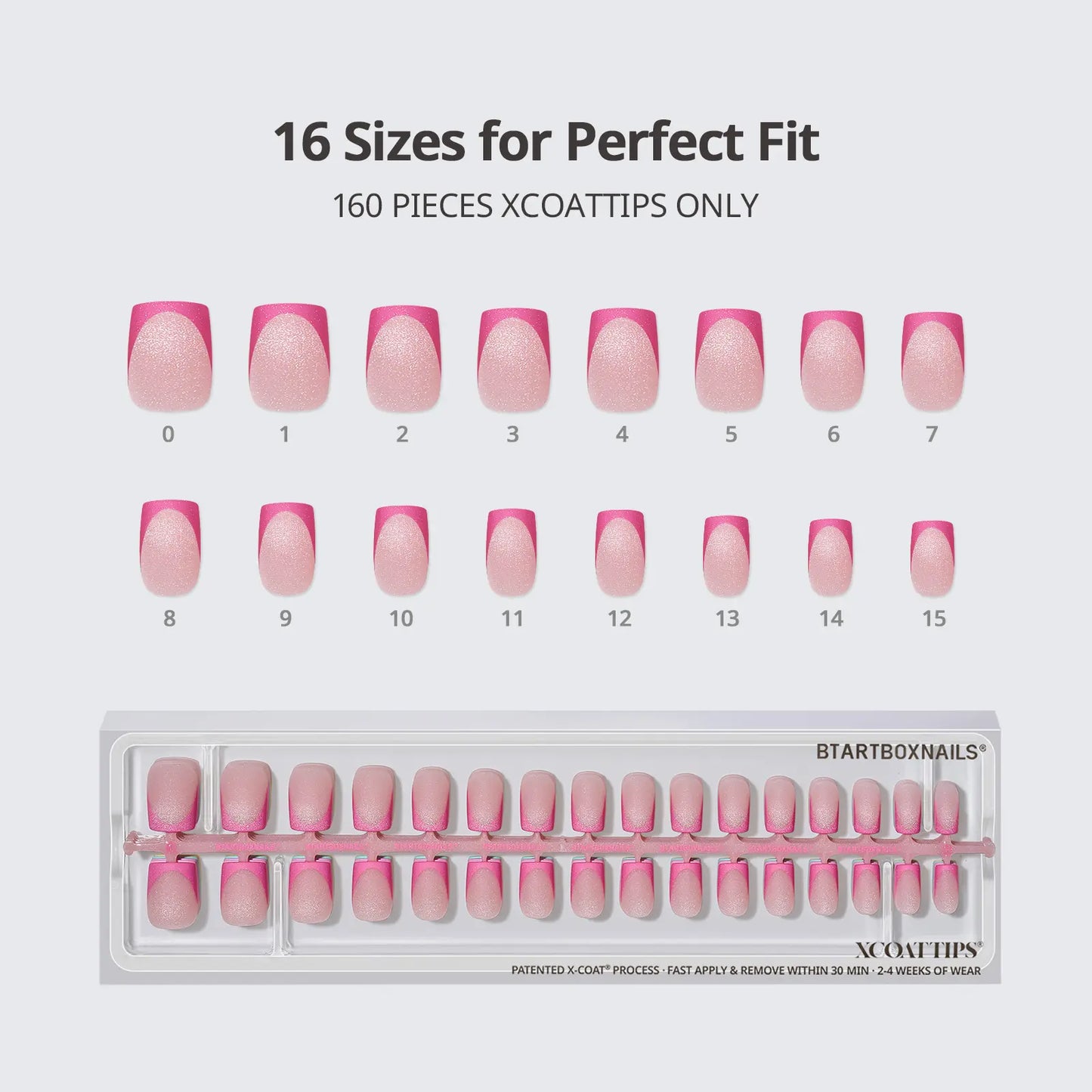 Transform Your Look with Btartboxnails XCOATTIPS: 5 Vibrant Pastel French Tip Press-On Nails in Square, Almond, Coffin, or Stiletto Styles - Enjoy 4 Weeks of Salon-Quality Wear at Home!