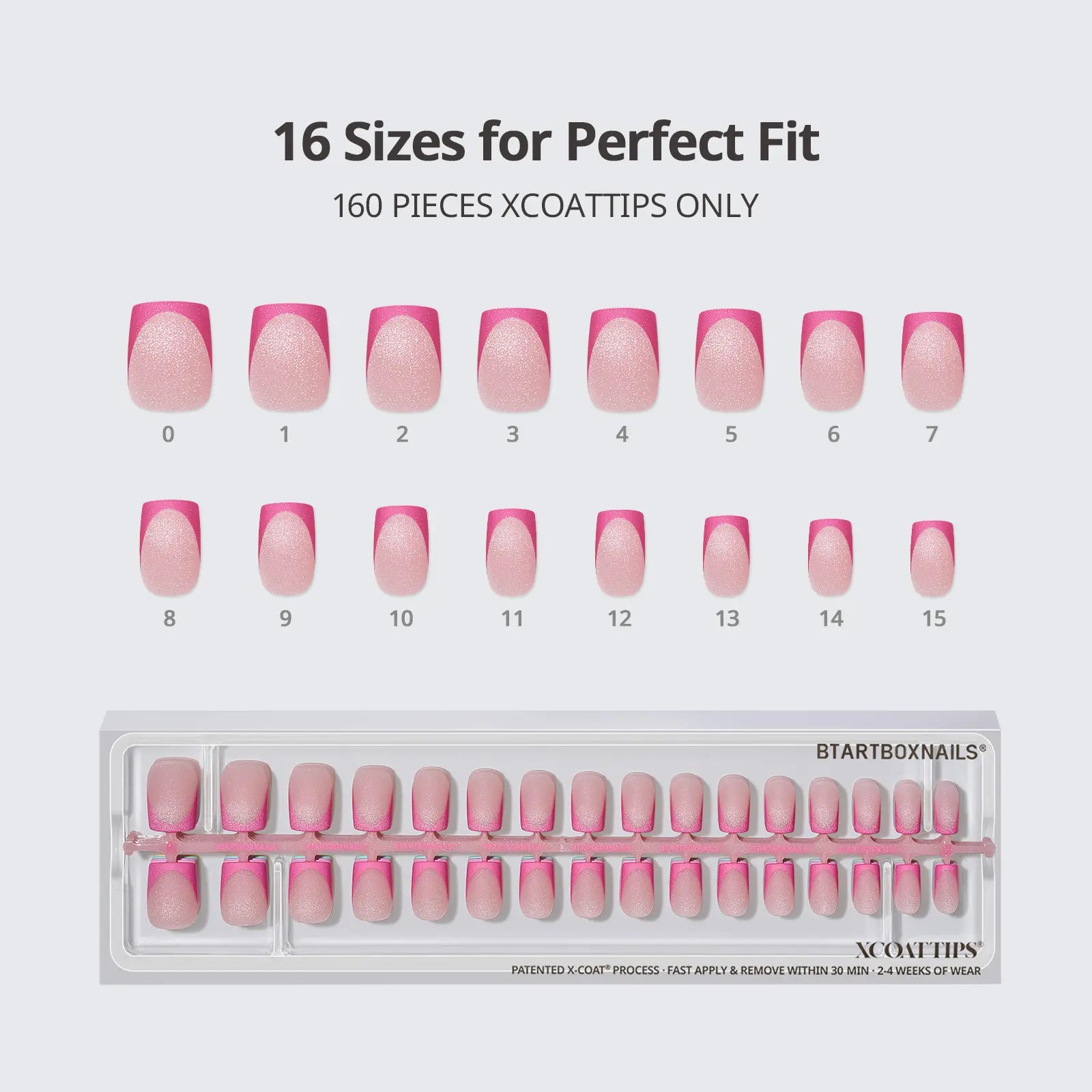 Transform Your Look with Btartboxnails XCOATTIPS: 5 Vibrant Pastel French Tip Press-On Nails in Square, Almond, Coffin, or Stiletto Styles - Enjoy 4 Weeks of Salon-Quality Wear at Home!