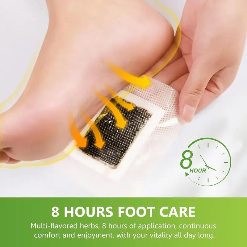 Bamboo Charcoal Detox Patches for Foot Revitalization - Herbal Pads for Stress Relief and Enhanced Sleep Quality