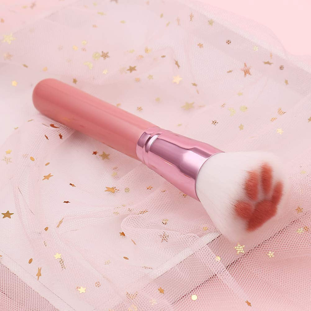 Adorable Cat's Paw Makeup Brush - Multifunctional Soft Fiber Brush for Perfect Blush, Powder, and Contour Application