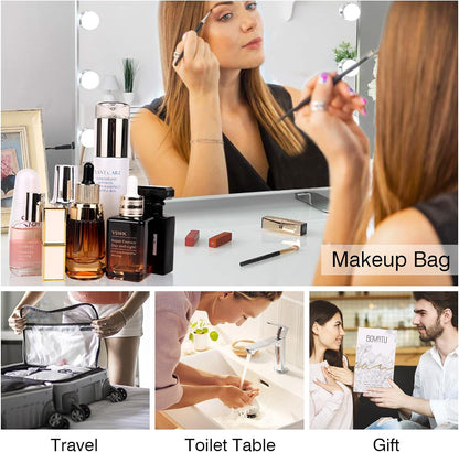 Stylish Floral Travel Makeup Bag Set - 3 Waterproof Cosmetic Organizers with Compartments and Handle for Women