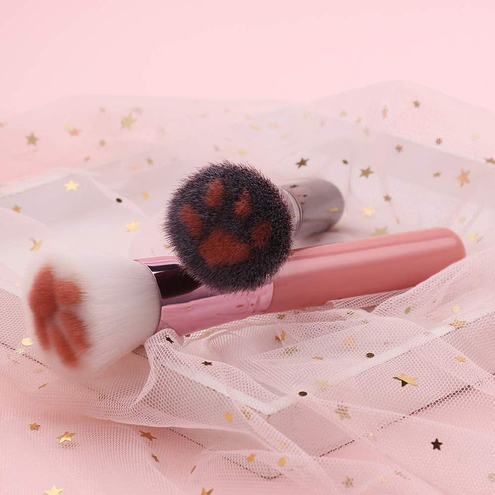 Adorable Cat's Paw Makeup Brush - Multifunctional Soft Fiber Brush for Perfect Blush, Powder, and Contour Application