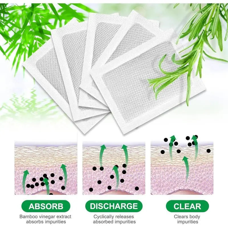 Bamboo Charcoal Detox Patches for Foot Revitalization - Herbal Pads for Stress Relief and Enhanced Sleep Quality