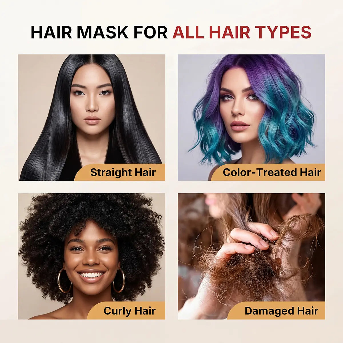 Toae Professional Collagen Hair Treatment - Deep Repair Conditioning Mask with Argan Oil for All Hair Types - 16.90 oz (500 ml)