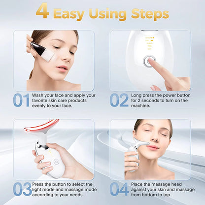 Neck and Face Firming Massage Kit - Double Chin Reducer Vibration Massager for Smooth, Youthful Skin