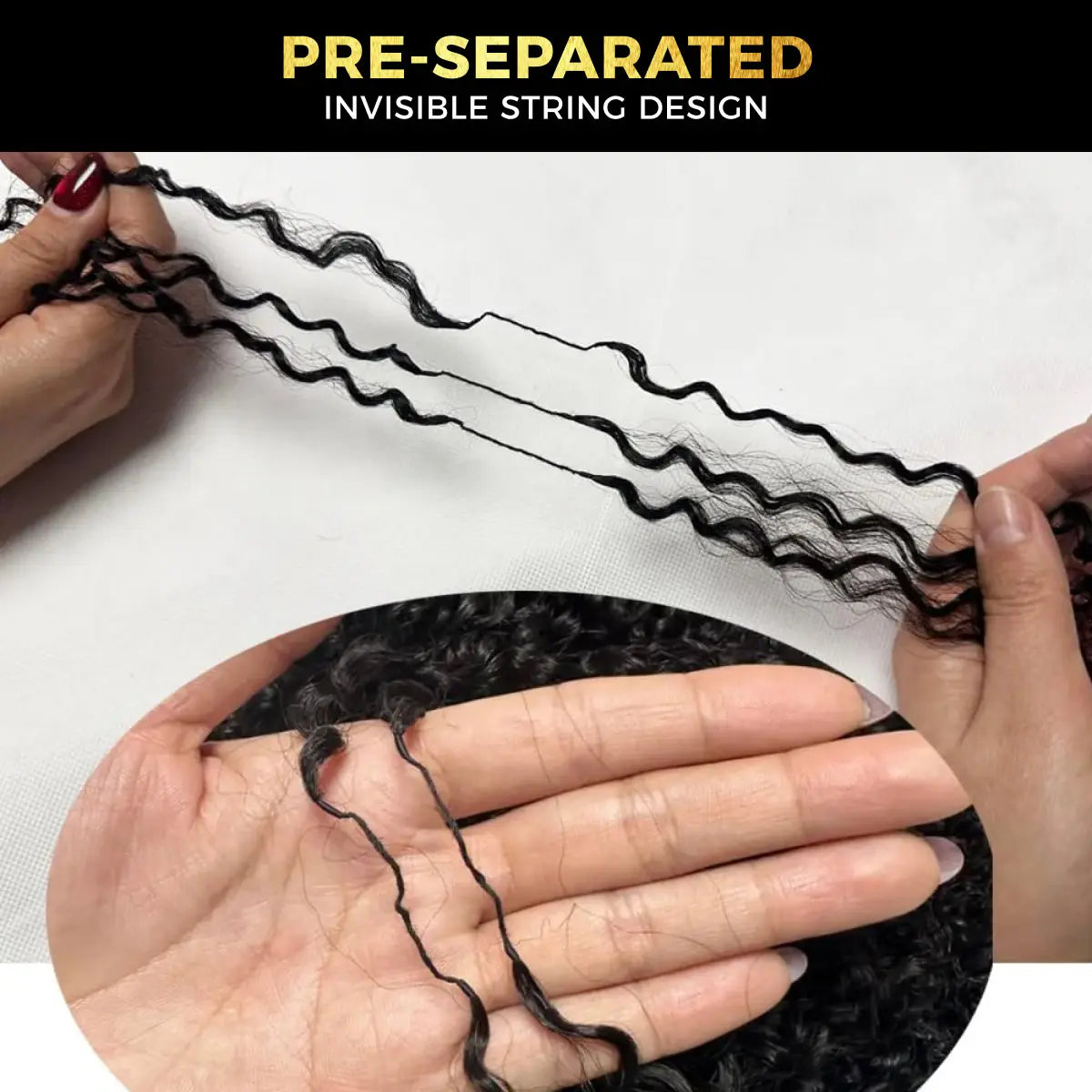 OQ HAIR Natural Black Burmese Curly Crochet Extensions - Feather-Light Human Hair for Stunning Boho Braids