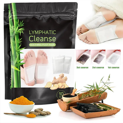 Bamboo Charcoal Detox Patches for Foot Revitalization - Herbal Pads for Stress Relief and Enhanced Sleep Quality