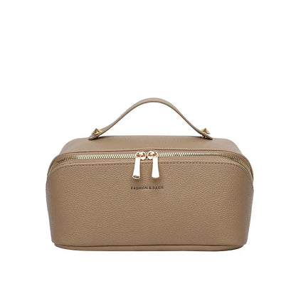 Large Capacity Waterproof Travel Makeup Bag for Women - Portable Flat Toiletry Organizer