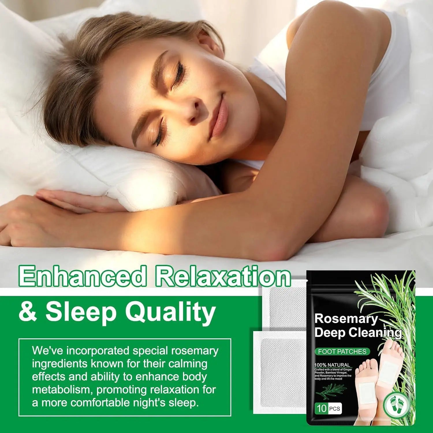 20-Piece Natural Herbal Foot Detox Patches - Gingerbamboo Deep Cleansing Pads for Stress Relief, Toxin Removal, Improved Sleep, and Wellness Treatment