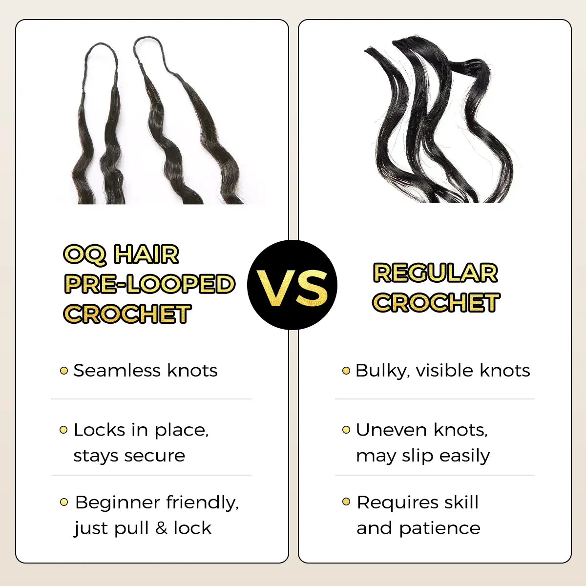 OQ HAIR Natural Black Burmese Curly Crochet Extensions - Feather-Light Human Hair for Stunning Boho Braids