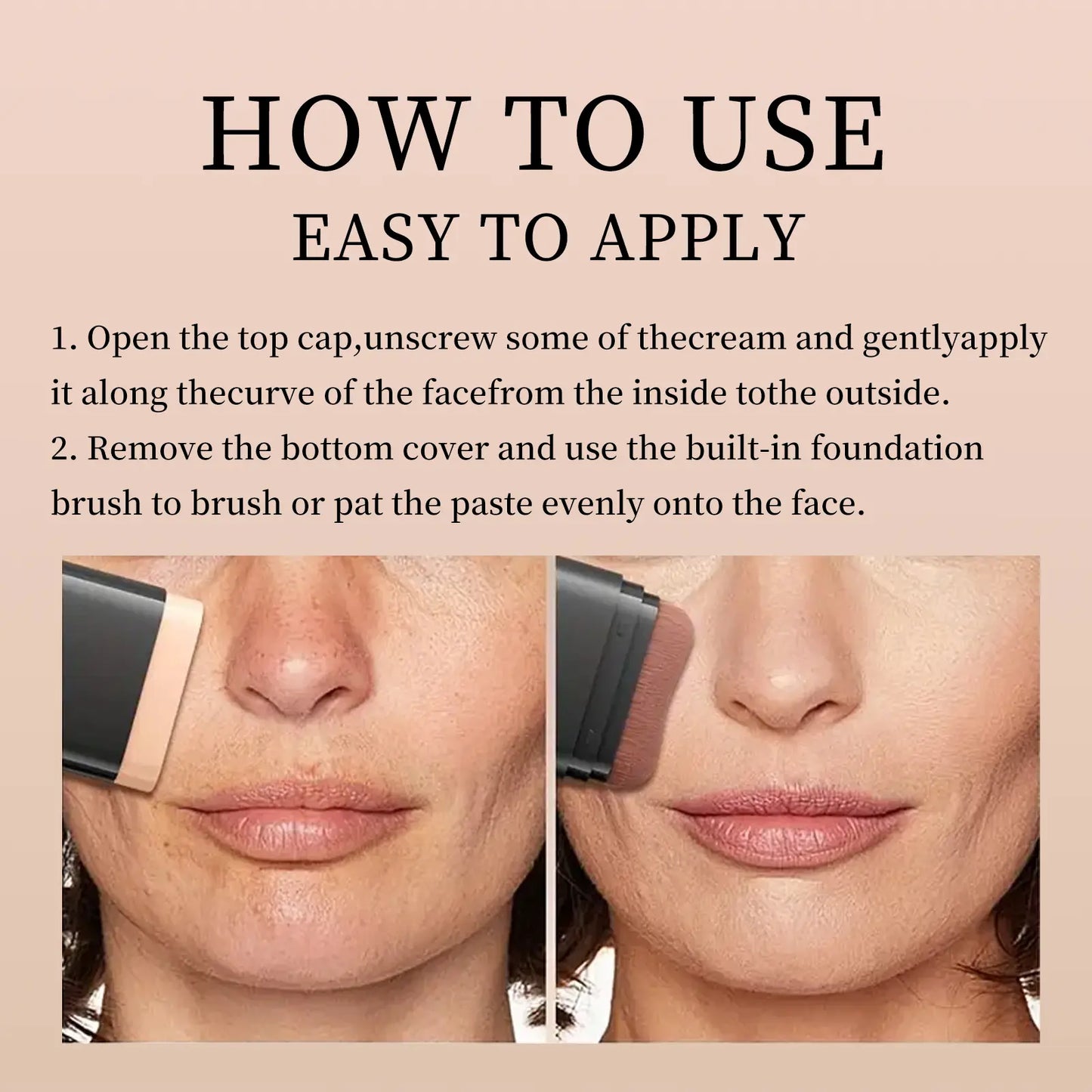 Dual-Ended Foundation Stick with Concealer and Highlighter - Hydrating, SPF-Infused, Acne-Covering Formula with Built-In Brush, Available in Multiple Shades for Long-Wear Fall Makeup