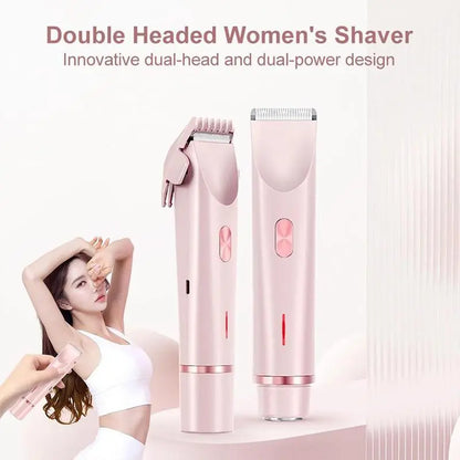 Electric Bikini Trimmer for Women, Rechargeable 2 in 1 Body & Facial Hair Removal, Waterproof Wet & Dry Use Trimmer for Women
