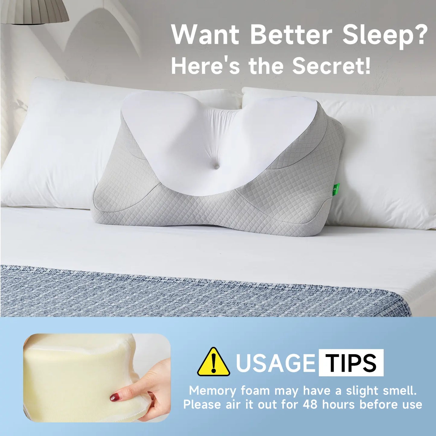 VIZIM Semi-Wrapped Cloud Pillow - 360° Neck and Shoulder Support for Enhanced Sleep Comfort, Central Cavity Design for Head Relief, Ideal Relaxation Gift for Family, Premium Breathable Pillow for All Sleep Positions