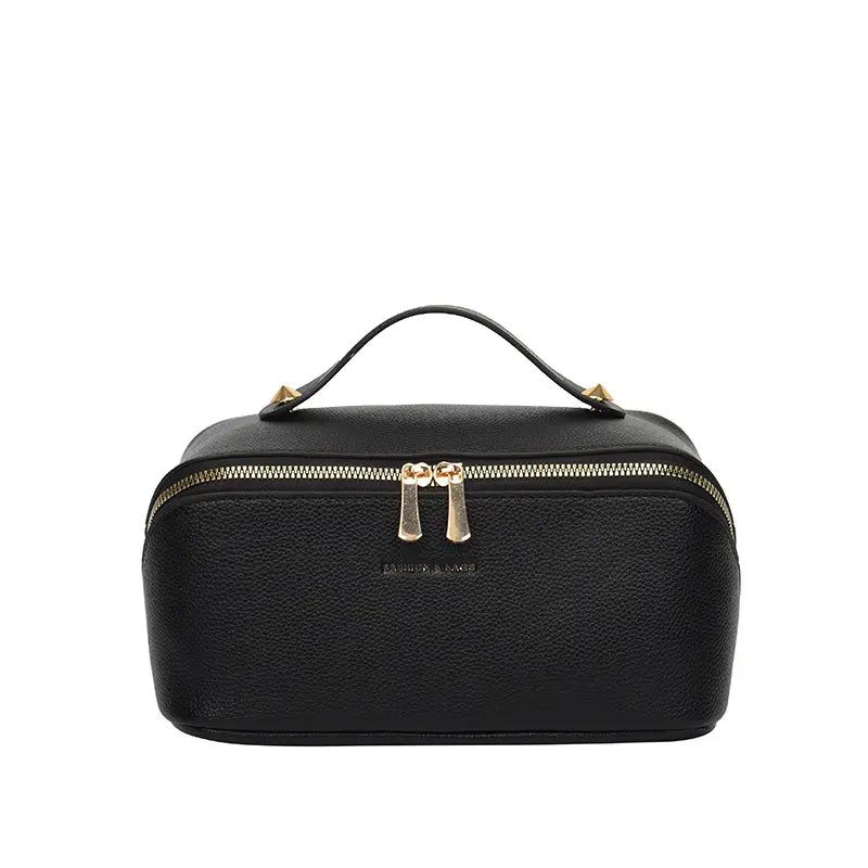 Large Capacity Waterproof Travel Makeup Bag for Women - Portable Flat Toiletry Organizer