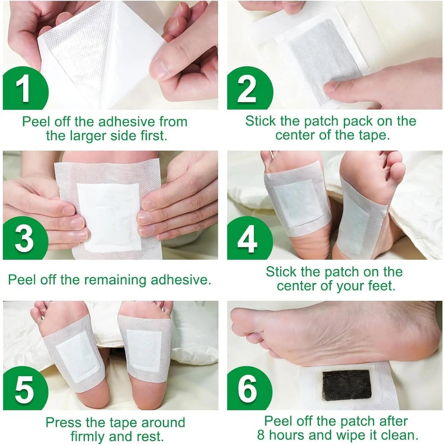 20-Piece Natural Herbal Foot Detox Patches - Gingerbamboo Deep Cleansing Pads for Stress Relief, Toxin Removal, Improved Sleep, and Wellness Treatment