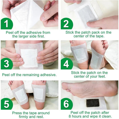 20-Piece Natural Herbal Foot Detox Patches - Gingerbamboo Deep Cleansing Pads for Stress Relief, Toxin Removal, Improved Sleep, and Wellness Treatment